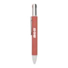 Red and white pen with a clip and B&G logo on the barrel, shown on a white background.