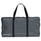 A gray rectangular carry bag with black handles and zippers, featuring the text ombrello tavolo in white at the bottom left corner.