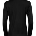 Black long-sleeve shirt shown from the back on a white background.
