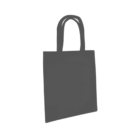 A plain, dark gray tote bag is shown against a white background. It has two parallel handles and a simple, unadorned design.