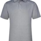 A gray polo shirt with a collar and three buttons down the front. The fabric appears smooth and lightweight, suitable for casual or semi-formal wear.