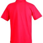 Red polo shirt displayed from the back.
