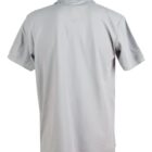 Gray polo shirt, back view, on a white background.
