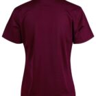 Back view of a plain maroon short-sleeve polo shirt.