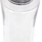 A clear plastic water bottle with a cartoon logo on the lid featuring a smiling lobster and fish. The logo reads Simply Fresh Seafoods Inc.