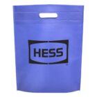 Blue bag with a handle, featuring the word HESS in white letters inside a black rectangle, centered on the front.