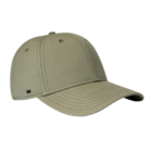 Recycled 6-Panel Cap: Olive green, black side logo.
