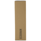 Tall, rectangular, brown box standing upright with the word “ECOGRAIN” printed vertically in black on one side.