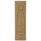 Brown cardboard box with a black outline drawing of a water bottle featuring a wood grain pattern. A code S819 is printed at the bottom of the box.