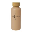 A beige bottle with a cork-style cap and the word Chandon printed in black across the front.