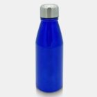 A bright blue stainless steel water bottle with a silver cap, displayed against a plain white background.