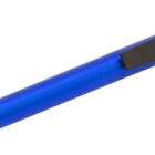A blue ballpoint pen with a black clip. The clip has the words CARBONCOPY printed in white.