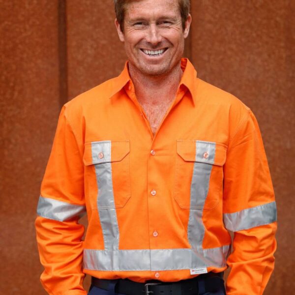 Men's Hi-Vis Long Sleeves Shirt With 3M Tapes
