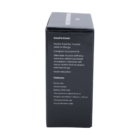 A box with text detailing a pocket-sized muscle relief device. Features include noise reduction, a silicone head, 2000 mAh battery, 8-hour use time, dimensions of 105mm x 105mm x 37mm, and a sound decibel level of 40dB.
