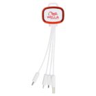 A multi-charging cable with four connector types: USB-C, micro USB, and Lightning. The hub is branded with the Wella Professionals logo in red and white, featuring a stylized hair graphic. The cables are white.