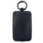 A black rectangular keychain device with a metal ring attachment at the top. It has a smooth surface and a slim design.