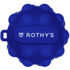 A blue spherical pod with a bumpy texture and a small handle on the side. The word ROTHYS is printed in white on the top, along with a small logo above the text.