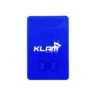 Blue rectangular product packaging with the text KLAM New Fashion Trend in white, featuring a small crown design. The packaging has two slots at the bottom.