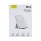 White box of a T855 Turbo 5000mAh wireless charging power bank with stand displayed.