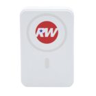 White device with red RW logo and blue star in the center.
