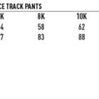 Size chart for TPO1K Kids Traditional Fleece Track Pants showing sizes 6K to 14K. Measurements include waist relaxed (54 to 68 cm) and outer leg (77 to 98 cm). Features wind and cold proof symbol.