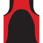 Black and red sleeveless athletic jersey, shown from the back.