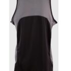 Back view of a sleeveless black and gray athletic tank top against a plain background.