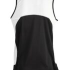 Black and white sleeveless athletic tank top shown from the back.