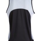 Sleeveless athletic shirt with black back panel and light gray mesh on shoulders and sides.