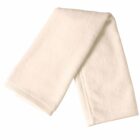 A folded, cream-colored towel with textured edges, displayed against a plain white background.