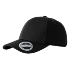Black UFlex Velcro cap made of recycled polyester with a sticker on the brim.