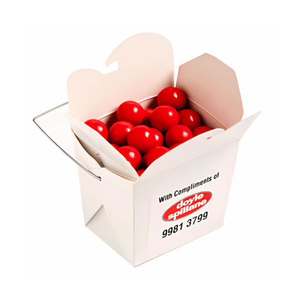 White Noodle Box Filled With Jaffas