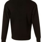 A black sweater with long sleeves and a ribbed hem, displayed against a plain white background. The sweater appears to have a simple, classic design and is shown from the back.