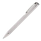 A sleek, silver ballpoint pen with a metallic clip and tip, shown with its cap retracted, against a white background.