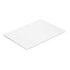 Plain white rectangular sheet on a white background.