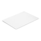 A plain, white rectangular sheet on a white background.