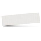 A piece of white tape with a slight shadow underneath, placed diagonally against a plain white background.