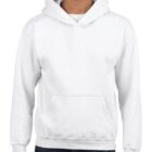 Smiling person wearing a plain white hoodie and dark jeans, facing forward.