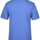 A plain blue short-sleeve t-shirt shown from the back, featuring a simple round neckline and a relaxed fit.