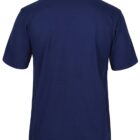 A plain navy blue t-shirt shown from the back, featuring short sleeves and a simple crew neck design. The fabric appears soft and comfortable, with no visible logos or patterns. The background is white.