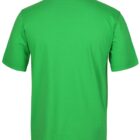 Plain green T-shirt shown from the back, with short sleeves and a simple round neckline.