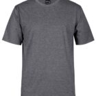 Gray short-sleeve t-shirt on a white background. The t-shirt has a crew neck and appears plain, with no visible designs or logos.