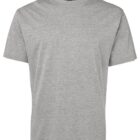 A plain gray T-shirt with short sleeves, displayed against a white background. The T-shirt has a simple crew neck design and a relaxed fit.