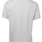 Back view of a plain, light gray T-shirt on a white background. The shirt has short sleeves and no visible logos or designs.