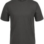A plain, dark green short-sleeve T-shirt with a round neck displayed against a white background.
