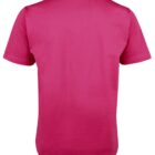 A plain pink short-sleeved T-shirt shown from the back.