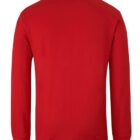 A plain, long-sleeved red shirt shown from the back.