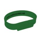 Green USB bracelet with website URL printed on it.
