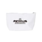 A white zippered pouch with the Remus Sportauspuff logo in black, featuring a stylized wolf head above the text. The bag has a simple design and is closed.