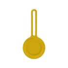 Yellow silicone keychain holder on a white background.